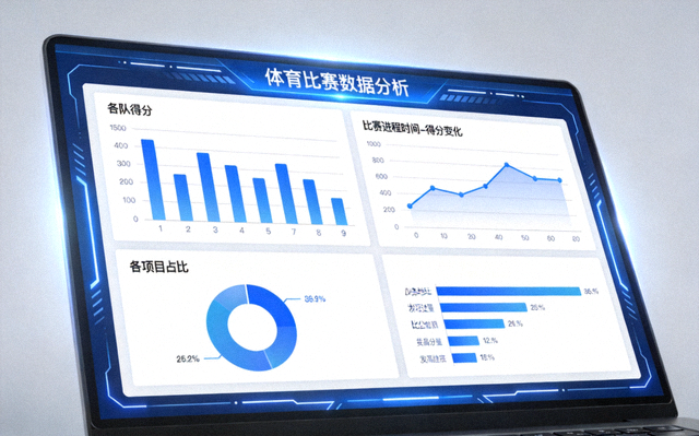 体育比赛数据分析图表在屏幕上的可视化展示
